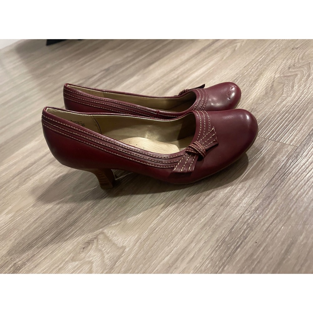 Vintage MaryJane Faux Leather Mudd Heels Red Cottagecore Twee Retro 90s